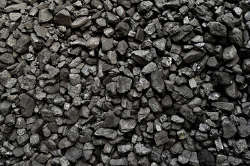 A heap of black natural coal background