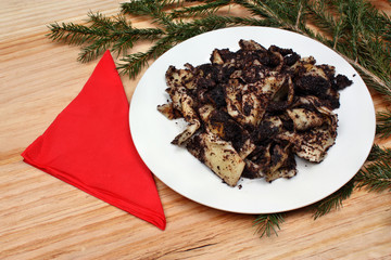 Traditional homemade Polish and Lithuanian noodles with poppy seeds