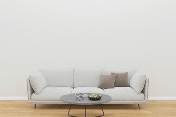 wall 3d render interior vintage living room template background copy space