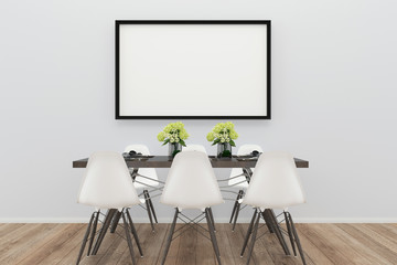 wall 3d render interior vintage living room template background copy space