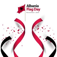 Albania Flag Day Vector Template Design Illustration