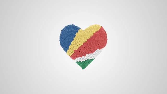 Seychelles National Day. June 18. Independence Day. Heart animation with alpha.