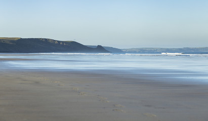 Fototapeta na wymiar Pembrokeshire Coast National Park Beach at Sunrise