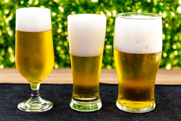 glasses with cold beers