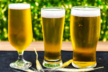 glasses with cold beers