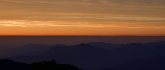 夕闇迫る大台ケ原山の情景