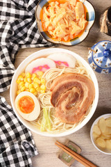 Japanese Ramen noodles in salt flavoured soup  