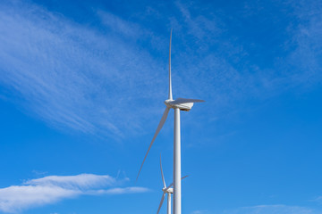 Wind Turbine at Wind Farm in California Desert 