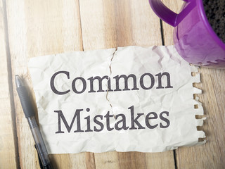 Common Mistakes, Motivational Words Quotes Concept