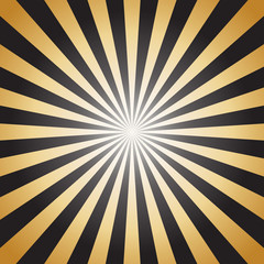 Obraz premium Abstract sunbeams gold rays on dark background - Vector illustration