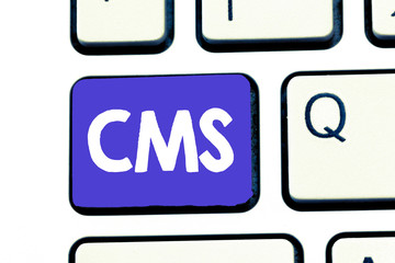 Handwriting text Cms. Concept meaning Manages the creation and reform of digital content Software application.