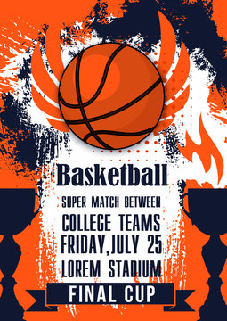 Basketball College Teams Sport Cup Match Poster