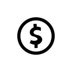 Dollar coin icon vector