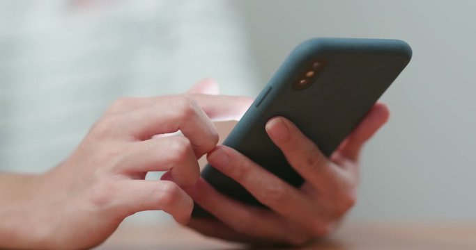 Woman use of mobile phone