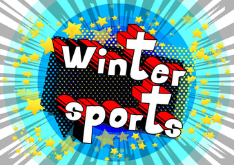 Winter Sports - Vector illustrated comic book style phrase.