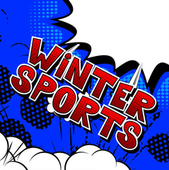 Winter Sports - Vector illustrated comic book style phrase.