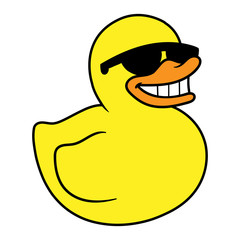 Cartoon Cool Rubber Duck