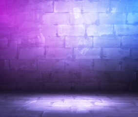 interior with neon lights