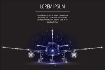 Airliner vector geometric polygonal art style background