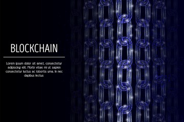 Blockchain technology vector geometric polygonal art background