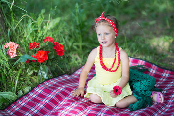 Little girl on a picnic