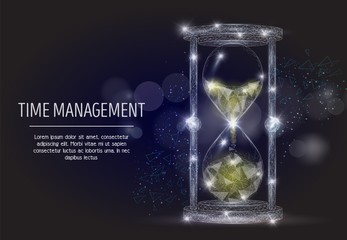 Time management vector geometric polygonal art background
