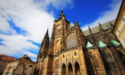 St. Vitus Cathedral in Prague Castle complex in Prague, Czech Republic