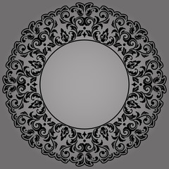 Decorative frame Elegant vector element for design in Eastern style, place for text. Floral black border. Lace illustration for invitations and greeting cards