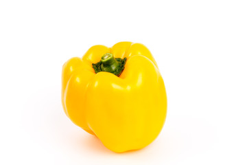 Yellow bell pepper isolated on white background