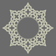 Decorative frame Elegant vector element for design in Eastern style, place for text. Floral grey border. Lace illustration for invitations and greeting cards