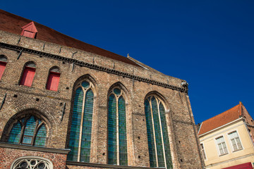 Traditional architecture of the historical Bruges town