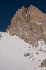 Crédence de cuisine en verre imprimé Gasherbrum touring ski tracks in snow