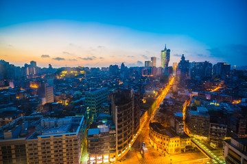Fototapeta premium Beautiful architecture building cityscape of macau city