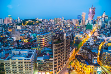 Beautiful architecture building cityscape of macau city