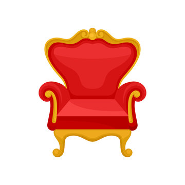 Royal throne, heraldic symbol, monarchy attribute vector Illustration on a white background
