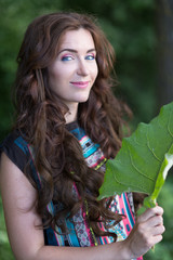 Young woman with long hair