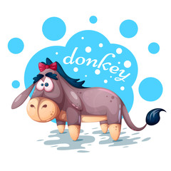 Fototapeta premium Cute teddy donkey - funny illustration. Vector eps 10