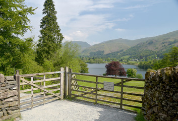 Fototapeta na wymiar View over Grasmere to Helvellyn and Fairfield ranges, Lake District