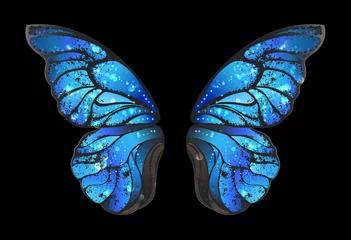 Fotobehang blauwe vlindervleugels © Nelli Valova