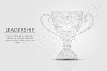 Winner cup vector geometric polygonal art background