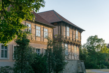 old castle of wolfsburg - fallersleben, germany in natural evening light