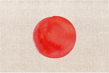 The flag of Japan vector illustration on a linen texture