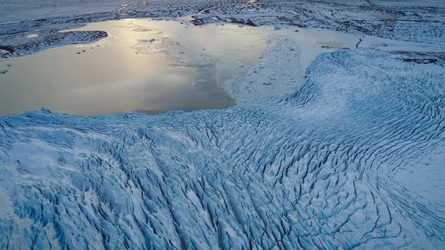 Aerial view of Vatnajökull Water Glacier in Iceland.