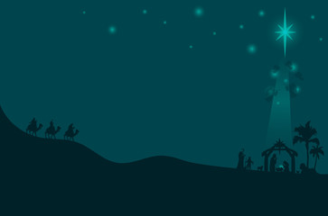 Obraz premium silhouette design illustration of story about jesus birth