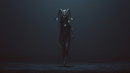 Evil Witch Doctor with a Head Dress in a foggy void with a Bad Hair Day 3d Illustration 3d render