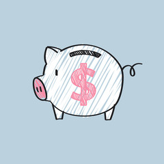 Piggy bank with a dollar sign illustration