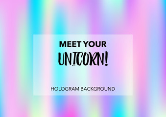 Magic Hologram Lights Vector Background. Soft Trendy Tender Pearlescent Rainbow Overlay. Rainbow Holographic Princess, Fairytale, Cute Girlie Paper. Unicorn Fairy Tale Rainbow Glitch Hologram Gradient