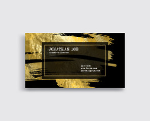 Black and Gold Business Card Template. abstract illustration eps10
