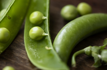 Fresh raw organic green peas