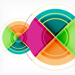 Fototapeta premium Creative circles geometric abstract background with 3d effect
